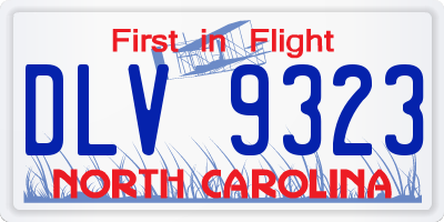 NC license plate DLV9323