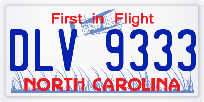 NC license plate DLV9333
