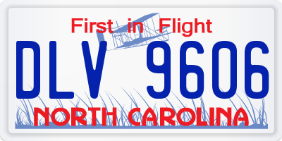 NC license plate DLV9606