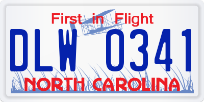 NC license plate DLW0341