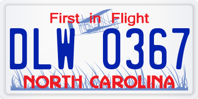 NC license plate DLW0367