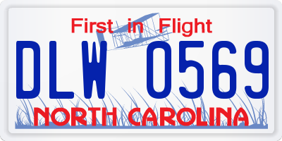 NC license plate DLW0569
