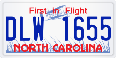NC license plate DLW1655