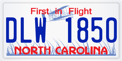 NC license plate DLW1850