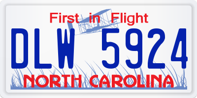 NC license plate DLW5924