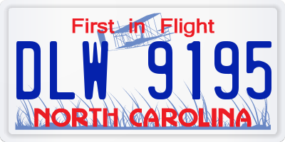 NC license plate DLW9195