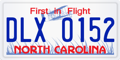 NC license plate DLX0152