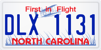 NC license plate DLX1131