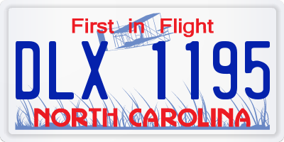 NC license plate DLX1195