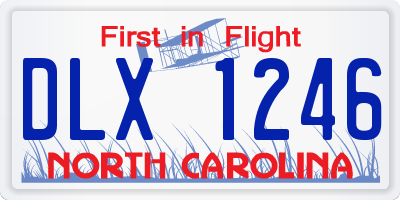NC license plate DLX1246