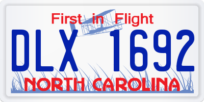 NC license plate DLX1692