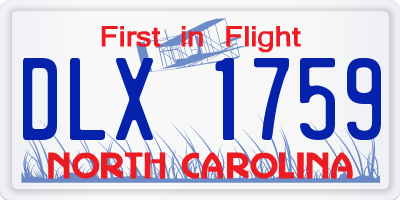 NC license plate DLX1759