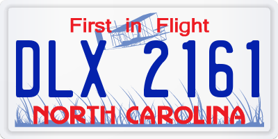 NC license plate DLX2161