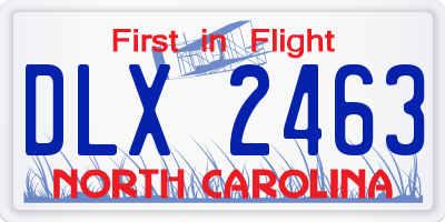 NC license plate DLX2463