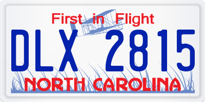 NC license plate DLX2815