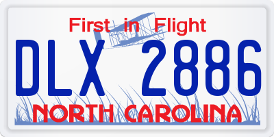 NC license plate DLX2886