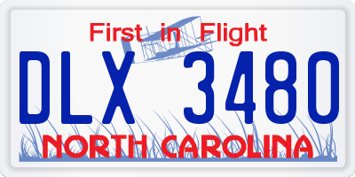 NC license plate DLX3480