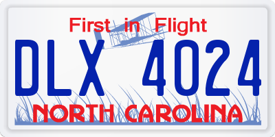 NC license plate DLX4024