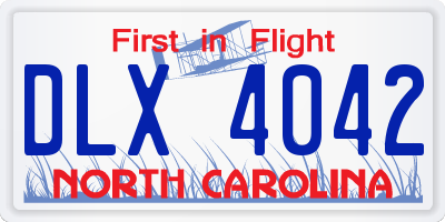 NC license plate DLX4042