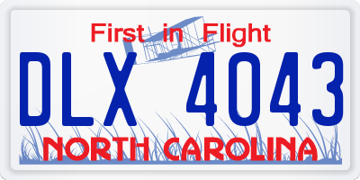 NC license plate DLX4043