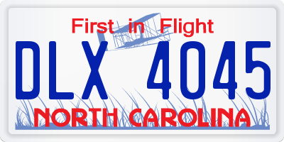 NC license plate DLX4045