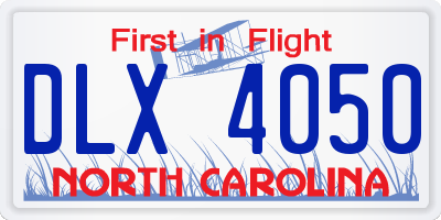 NC license plate DLX4050