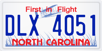 NC license plate DLX4051