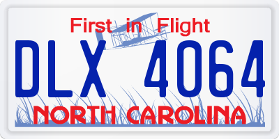 NC license plate DLX4064