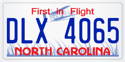 NC license plate DLX4065