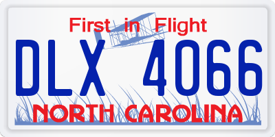 NC license plate DLX4066