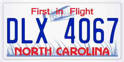 NC license plate DLX4067