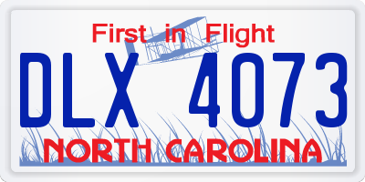 NC license plate DLX4073