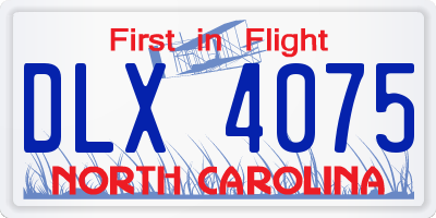 NC license plate DLX4075