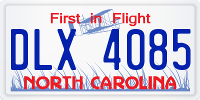 NC license plate DLX4085
