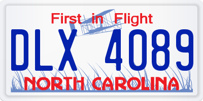 NC license plate DLX4089