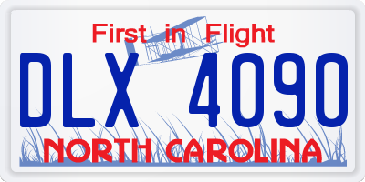 NC license plate DLX4090