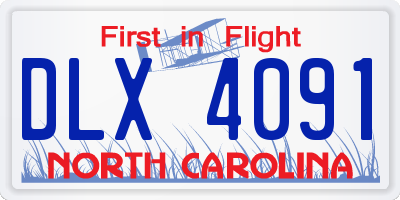 NC license plate DLX4091
