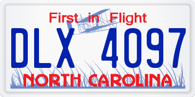 NC license plate DLX4097