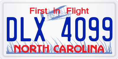NC license plate DLX4099