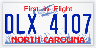 NC license plate DLX4107