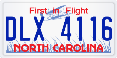 NC license plate DLX4116