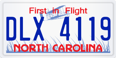 NC license plate DLX4119