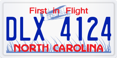 NC license plate DLX4124