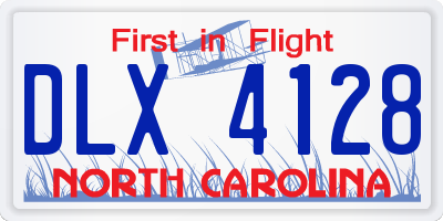 NC license plate DLX4128