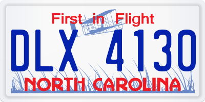 NC license plate DLX4130