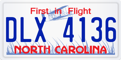 NC license plate DLX4136