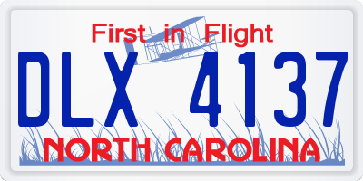 NC license plate DLX4137