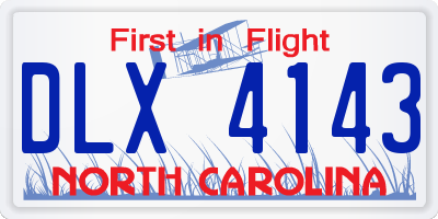 NC license plate DLX4143