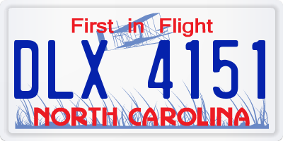 NC license plate DLX4151