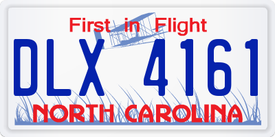 NC license plate DLX4161